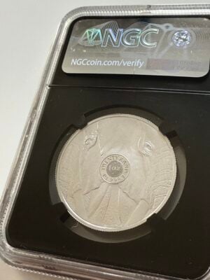 2019年大象五铂金NGC PF70 ucam_8 2019年南非五巨头大象1盎司铂金精铸币 – NGC PF70 Ultra Cameo,首日发行