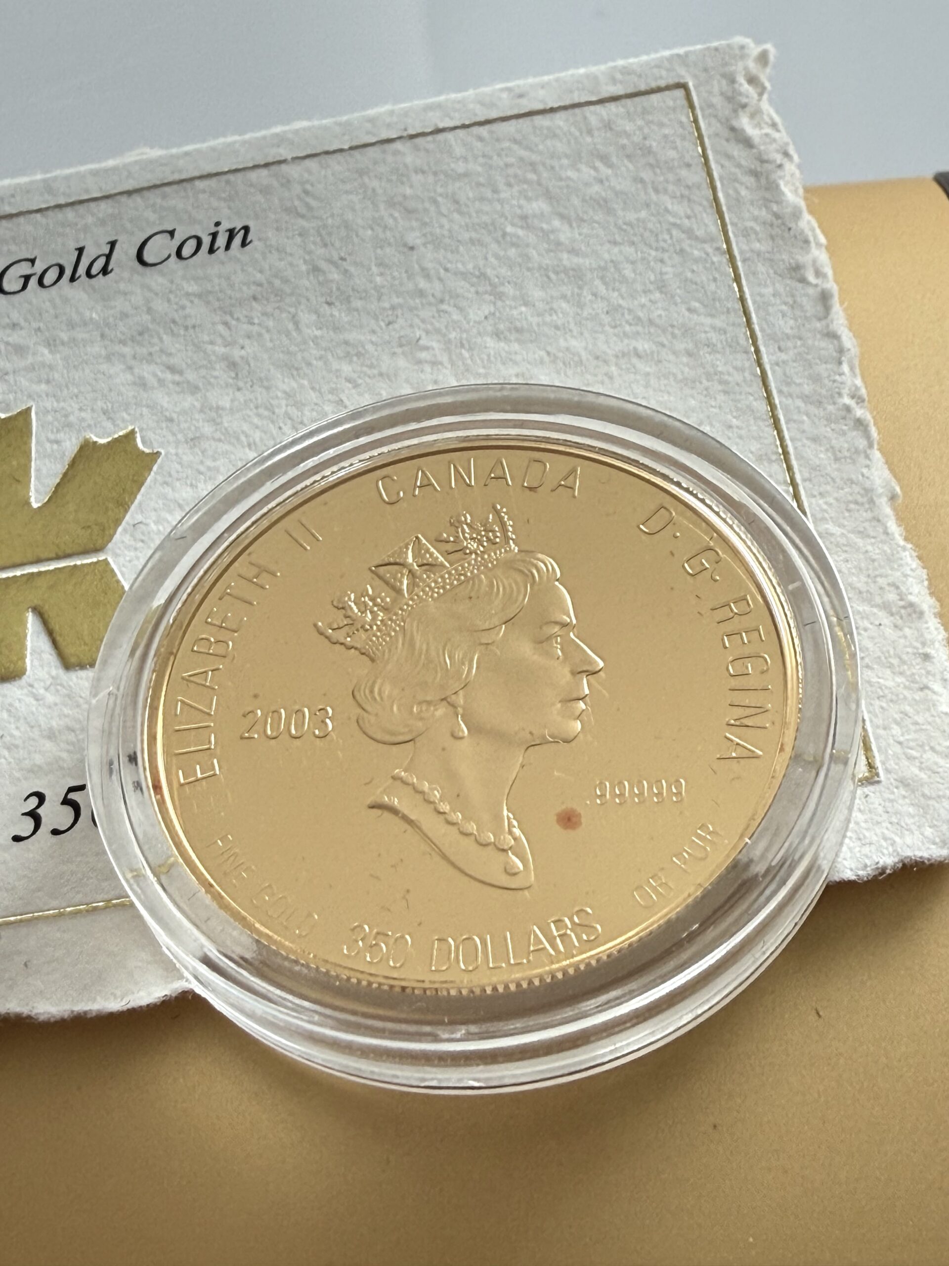 2003 年白色延龄草金币350 加元– 加拿大皇家造币厂