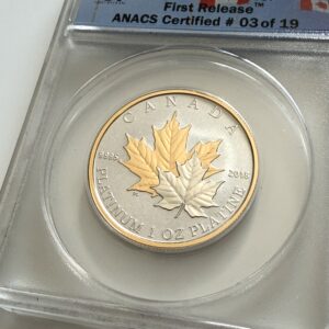 2018 加拿大 $300 枫叶永久 – 1 盎司铂金反向精制,ANACS RP70 DCAM
