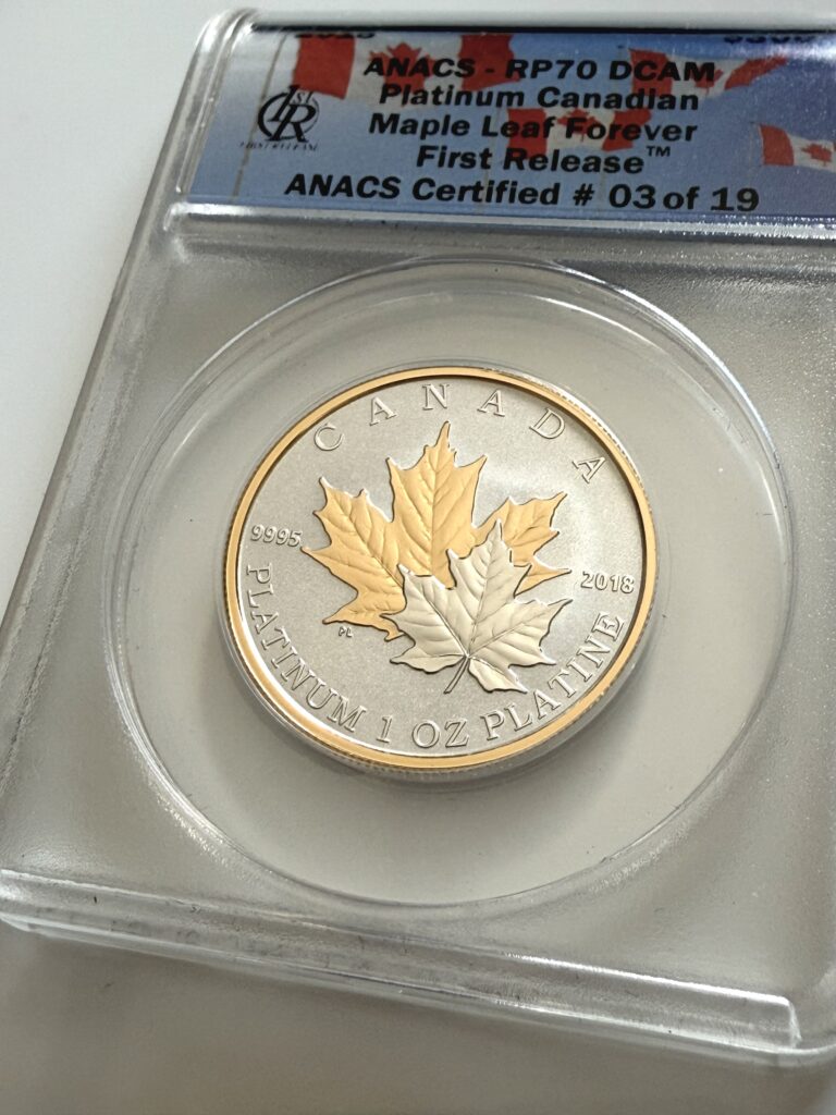 2018 加拿大 $300 枫叶永久 – 1 盎司铂金反向精制,ANACS RP70 DCAM