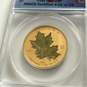 2019 Kanada Gold Maple Leaf 40th Anniversary – ANACS RP70 DCAM First Release