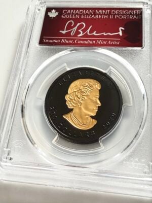 加拿大-2020-枫叶-金-铑-PCGS-pr70_2 2020年加拿大$200枫叶哑光金色 – PCGS PR70首发