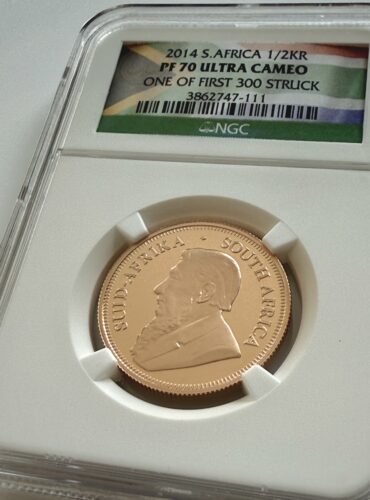 2014 Südafrika 1/2 Krugerrand Gold Proof – NGC PF70 Ultra Cameo, First 300 Struck