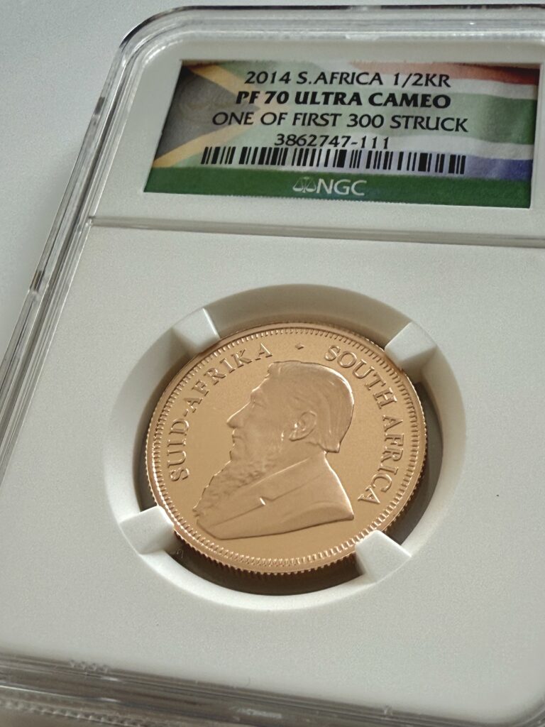 2014 Südafrika 1/2 Krugerrand Gold Proof – NGC PF70 Ultra Cameo, First 300 Struck
