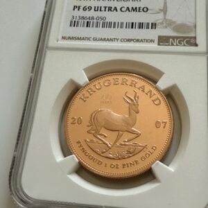 Südafrika 2007 Krügerrand 1 oz Gold Proof – 40 Jahre Jubiläumsausgabe mit Privy Mark, NGC PF69 Ultra Cameo