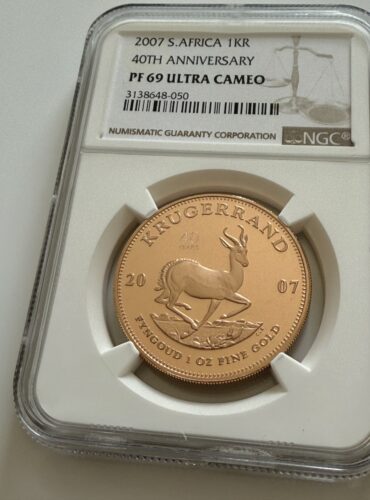 Südafrika 2007 Krügerrand 1 oz Gold Proof – 40 Jahre Jubiläumsausgabe mit Privy Mark, NGC PF69 Ultra Cameo
