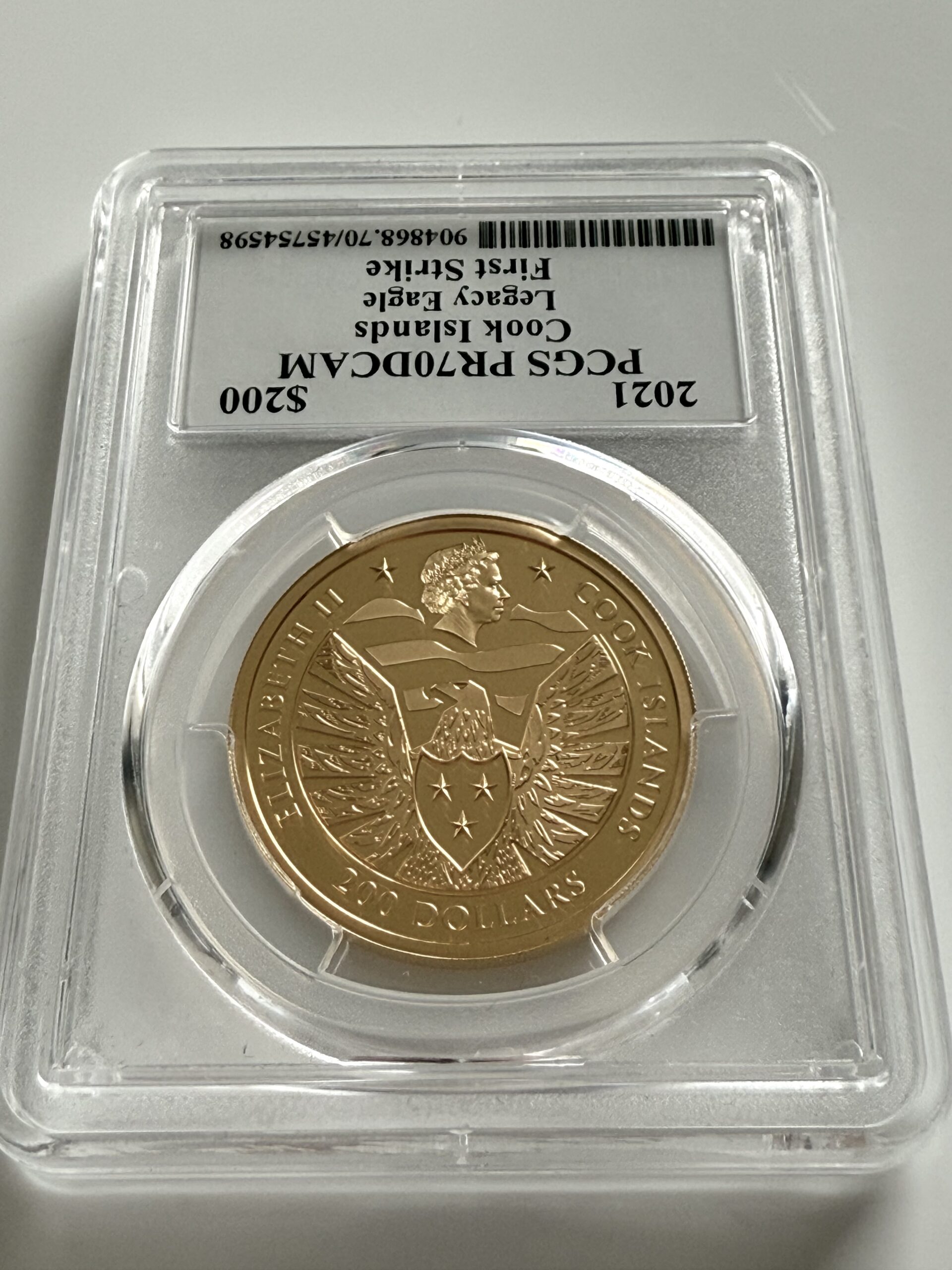 库克群岛- 2021 年- 200 美元- Legacy Eagle - 1 盎司精制金币