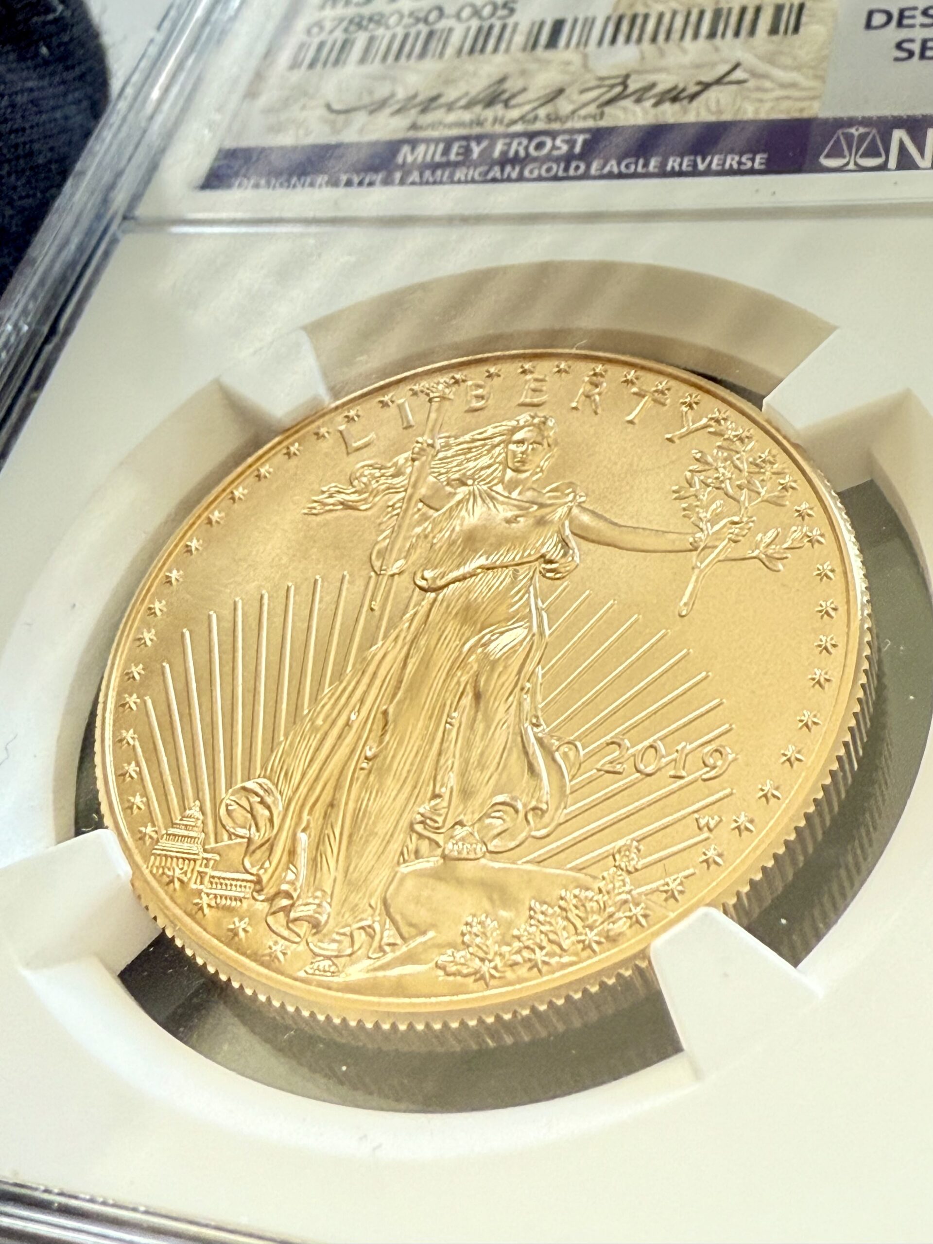 美国- American Eagle - 2019 - 50 美元- 1 盎司抛光金