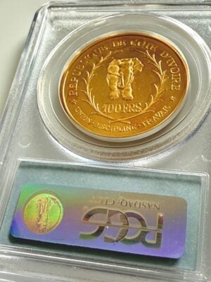 科特迪瓦-1966-100-法郎-PCGS-PR66-dcam_2 科特迪瓦 1966年 100法郎金币 总统费利克斯·乌弗埃-博瓦尼 PCGS塑料套PR66DCAM