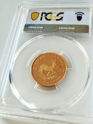 克鲁格兰德-1-4盎司-1997-30年-铸币标记-金质-PCGS-pr64dcam_8 南非 1997年 1/4克鲁格兰金质精制品,30年铸币标记PCGS透明套PR64DCAM