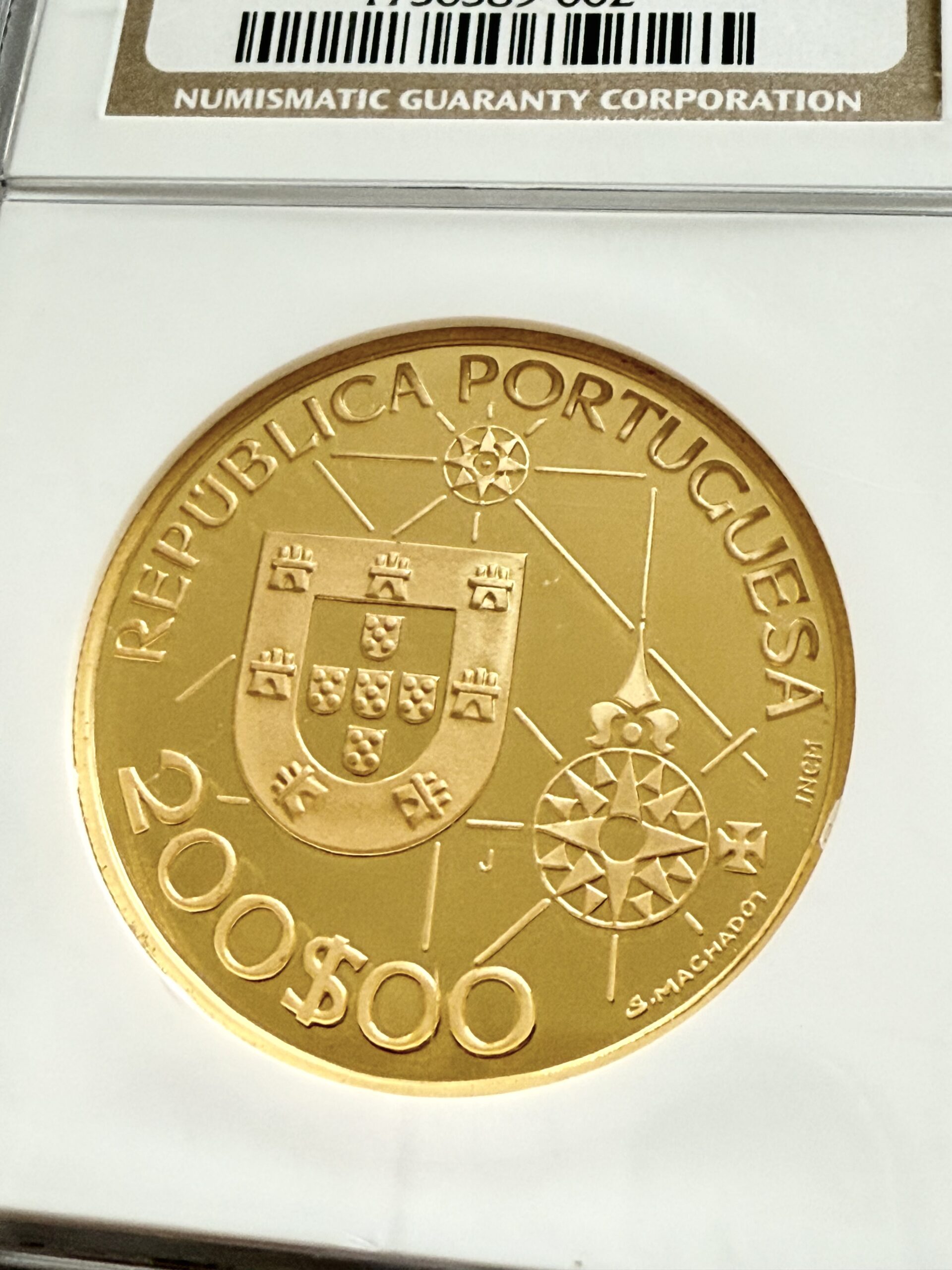 葡萄牙- 1992 - 200 埃斯库多- 哥伦布- 新世界- 金牌