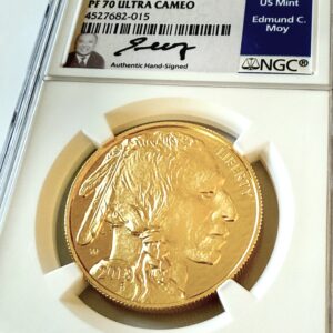 USA 2013 50 Dollar American Buffalo Gold Proof NGC PF70 Ultra Cameo mit Edmund C. Moy Signaturlabel