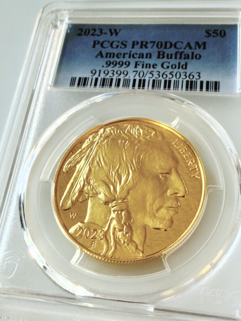 USA 2023 50 Dollar American Buffalo Gold Proof PCGS PR70DCAM im PCGS Halter mit Indianerkopf Motiv