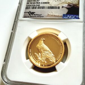 Australien 2016 100 Dollar Wedge Tailed Eagle 1 oz Gold Proof High Relief im NGC Holder PF70 Ultra Cameo mit John Mercanti Signed Label