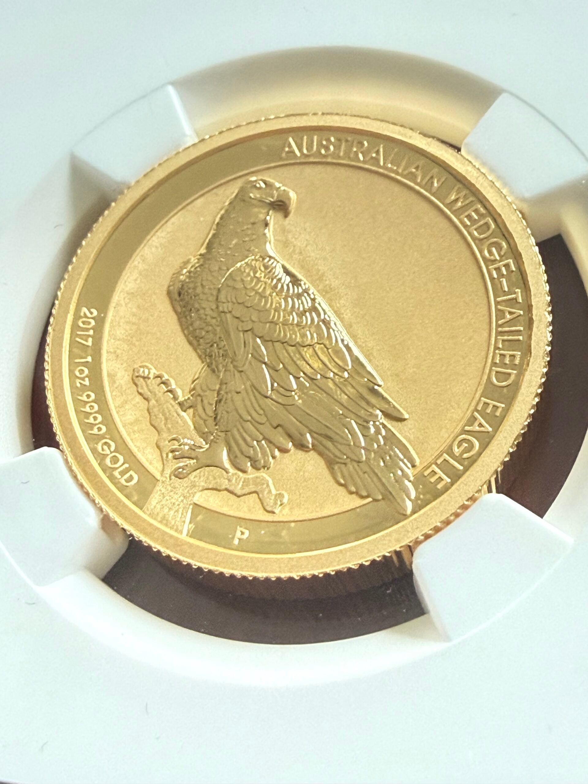 2017 Australia $100 Wedge-Tailed Eagle 1 oz Gold High Relief Reverse Proof – NGC PF70 with case and Certificate of Authenticity