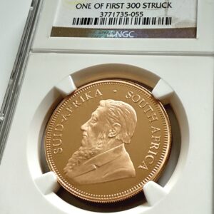 南非 2013年 1盎司克鲁格兰精制 NGC PF69 Ultra 浮雕 首批300枚铸造品之一,附有克鲁格肖像的 NGC 支架