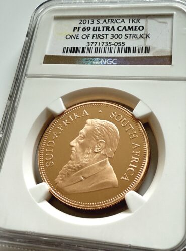 Südafrika 2013 1 oz Gold Krugerrand Proof NGC PF69 Ultra Cameo One of First 300 Struck im NGC Holder mit Kruger Porträt