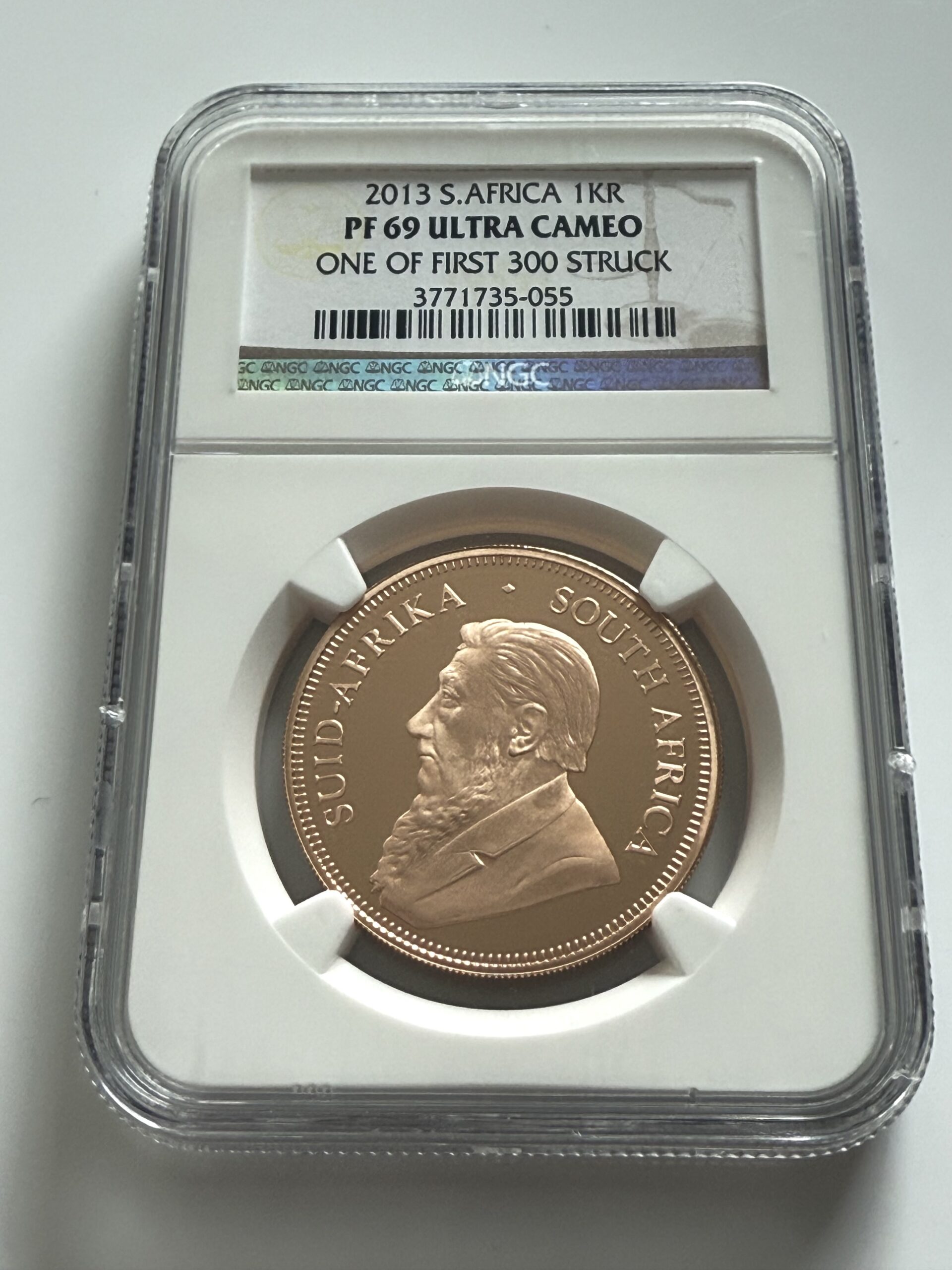 kruegerrand-2013-one-first-300-struck-ngc-pf69-ucam_4 Südafrika 2013 1 oz Gold Krugerrand Proof NGC PF69 Ultra Cameo One of First 300 Struck im NGC Holder mit Kruger Porträt