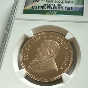 南非2014年1盎司克鲁格认证金质 NGC PF69 Ultra Cameo 首批300枚镶嵌带克鲁格肖像的NGC支架之一