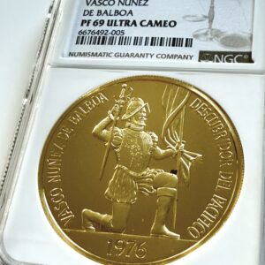 Panama 1976 500 Balboas Vasco Nunez de Balboa Goldmünze Proof im NGC Holder PF69 Ultra Cameo