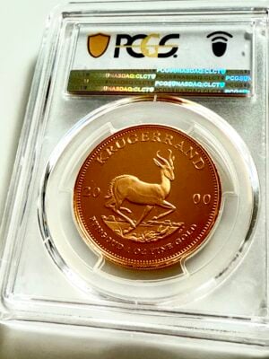 南非-克鲁格-2000-1盎司-金质-PCGS-PR69-dcam_2 南非2000年1盎司克鲁格金质精制PCGS卡PR69DCAM透明PCGS支架,附克鲁格肖像