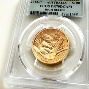 Australien 2013 Koala $100 High Relief 1 oz Gold - First Strike - PCGS PR70 DCAM - Cert 27761548 - Wasserthal RareCoin.Store