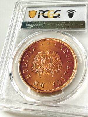 bolivien-1952-35-gramos-revolution-gold-pcgs-ms65_2 Bolivien Goldmünze 1952 mit Porträt von Gualberto Villarroel in PCGS-Slab, bewertet mit MS65.
