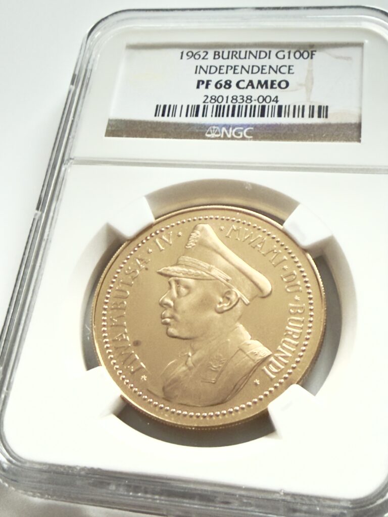 Burundi 1962 - 100 Francs Gold - Independence - Mwambutsa IV - NGC PF68 Cameo - zertifiziert im NGC-Holder