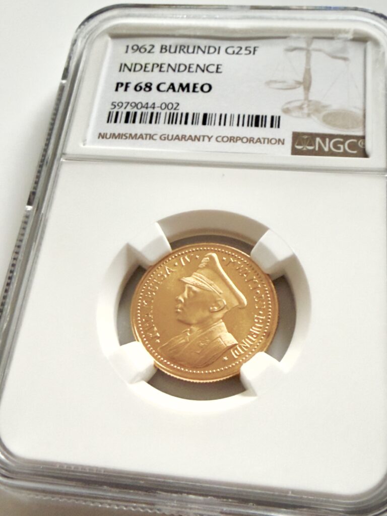 Burundi 1962 - 100 Francs Gold - Independence - Mwambutsa IV - NGC PF68 Cameo - zertifiziert im NGC-Holder