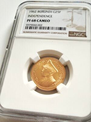 Burundi 1962 - 100 Francs Gold - Independence - Mwambutsa IV - NGC PF68 Cameo - zertifiziert im NGC-Holder