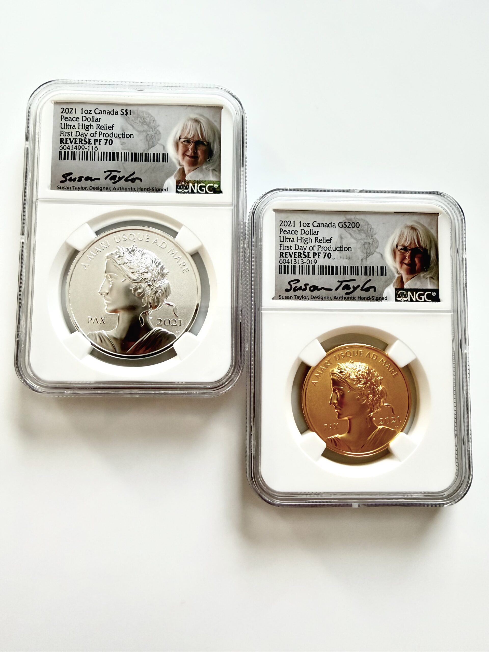 加拿大- 2021年- 1美元和200美元- 和平美元