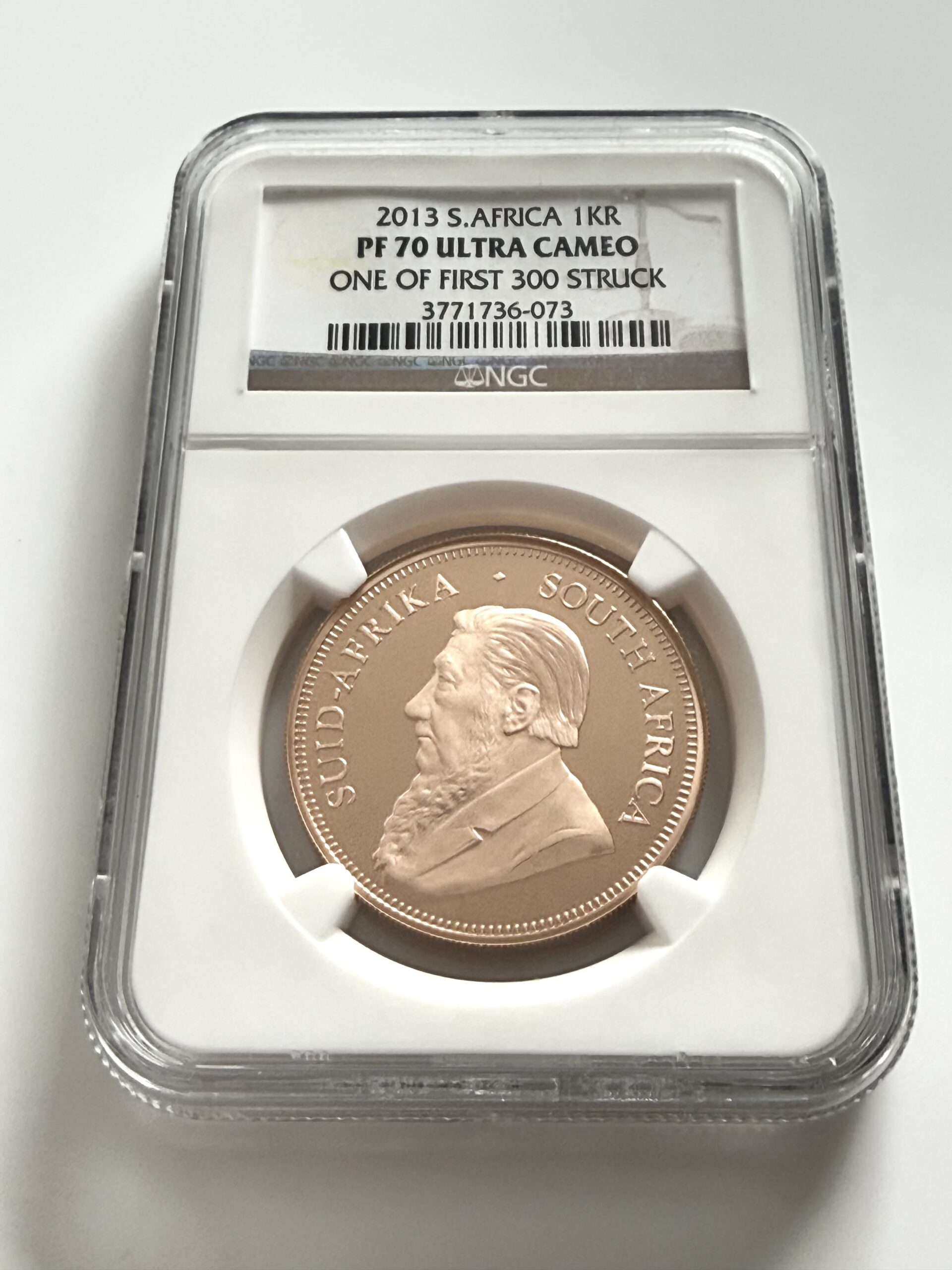Krugerrand 2013 - 1 oz de oro a prueba de NGC, PF70, Ucam, top pop_4 Südafrika Krugerrand 2013 1 Unze Gold Proof NGC PF70 Ultra Cameo One of First 300 Struck im Original-Holder.