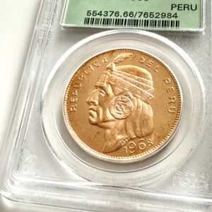 Peru 1968 50 Soles Inka Kopf Goldmünze - PCGS MS66 - Cert 554376.66/7652984 - Wasserthal RareCoin.Store