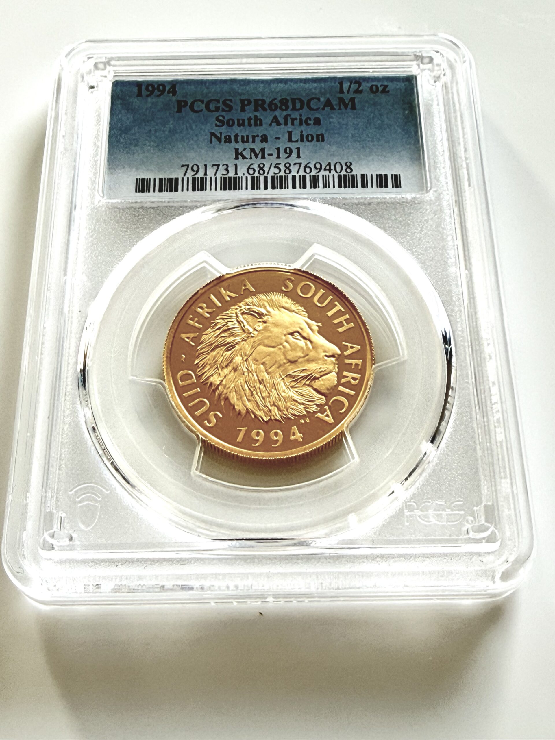south africa-1994-natura-lowe-1-2oz-gold-proof-pcgs-pr68-dcam_4 South Africa 1994 Natura Lion 1/2 oz Gold Proof - PCGS PR68 DCAM - KM-191 - Wasserthal RareCoin.Store