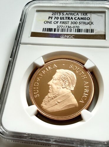 Südafrika 2013 Krugerrand 1 Unze Gold Proof, NGC PF70 Ultra Cameo, One of First 300 Struck.