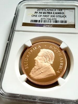 南非2013年克鲁格1盎司金质,NGC PF70 Ultra Cameo,首批300枚之一。