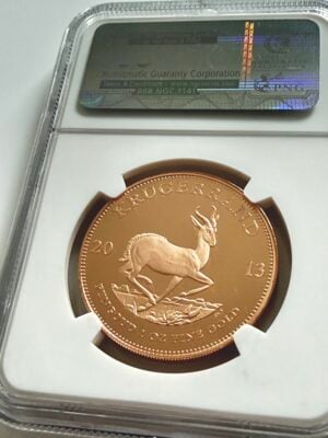 南非-2013-克鲁格-1盎司-金级-NGC-PF70-超级卡梅奥-顶级pop_2 南非2013年克鲁格1盎司金质,NGC PF70 Ultra Cameo,首批300枚之一。