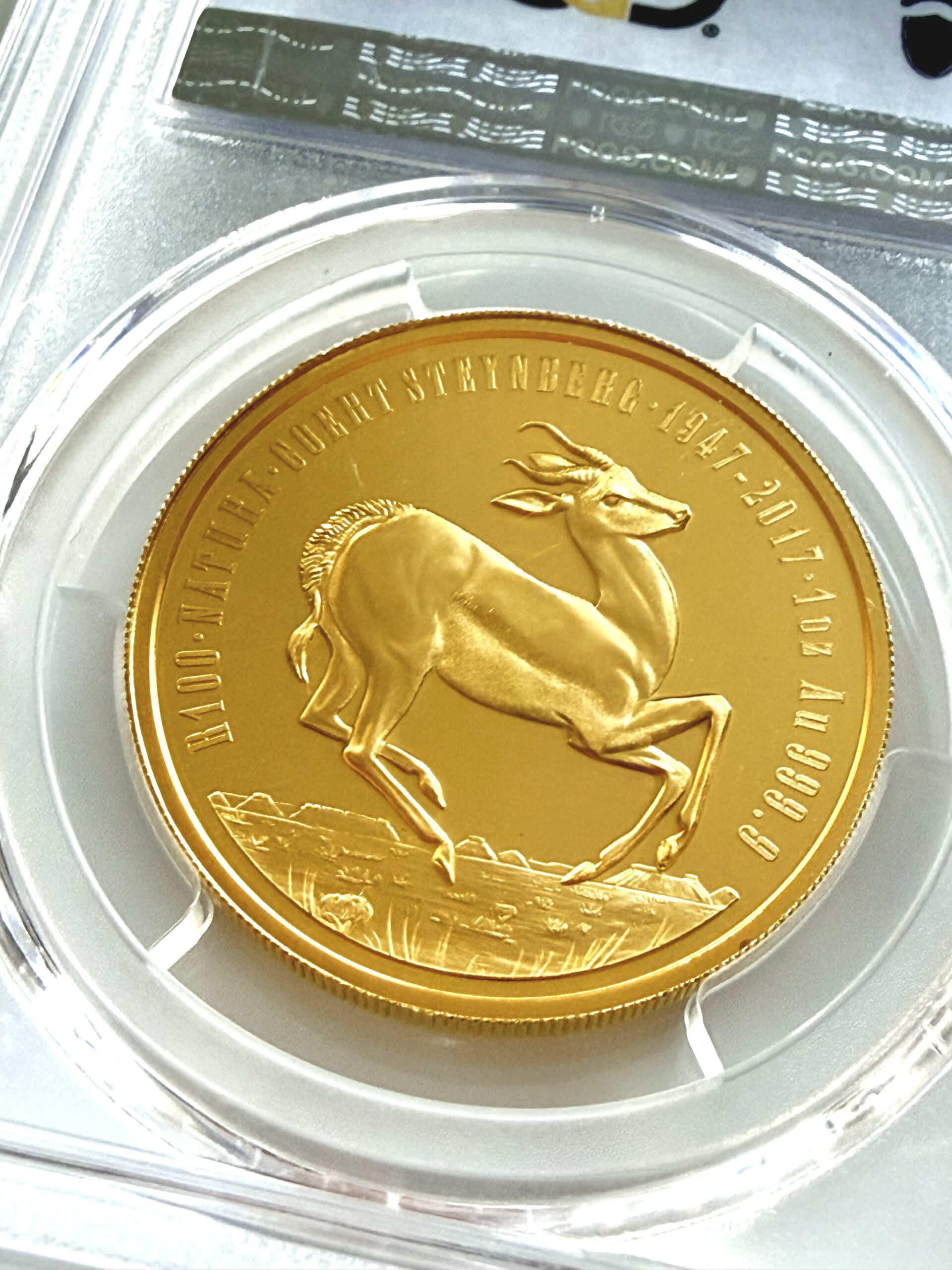 South Africa - 2017 - 100 Rand - Natura Springbok - Gold 1oz - Proof