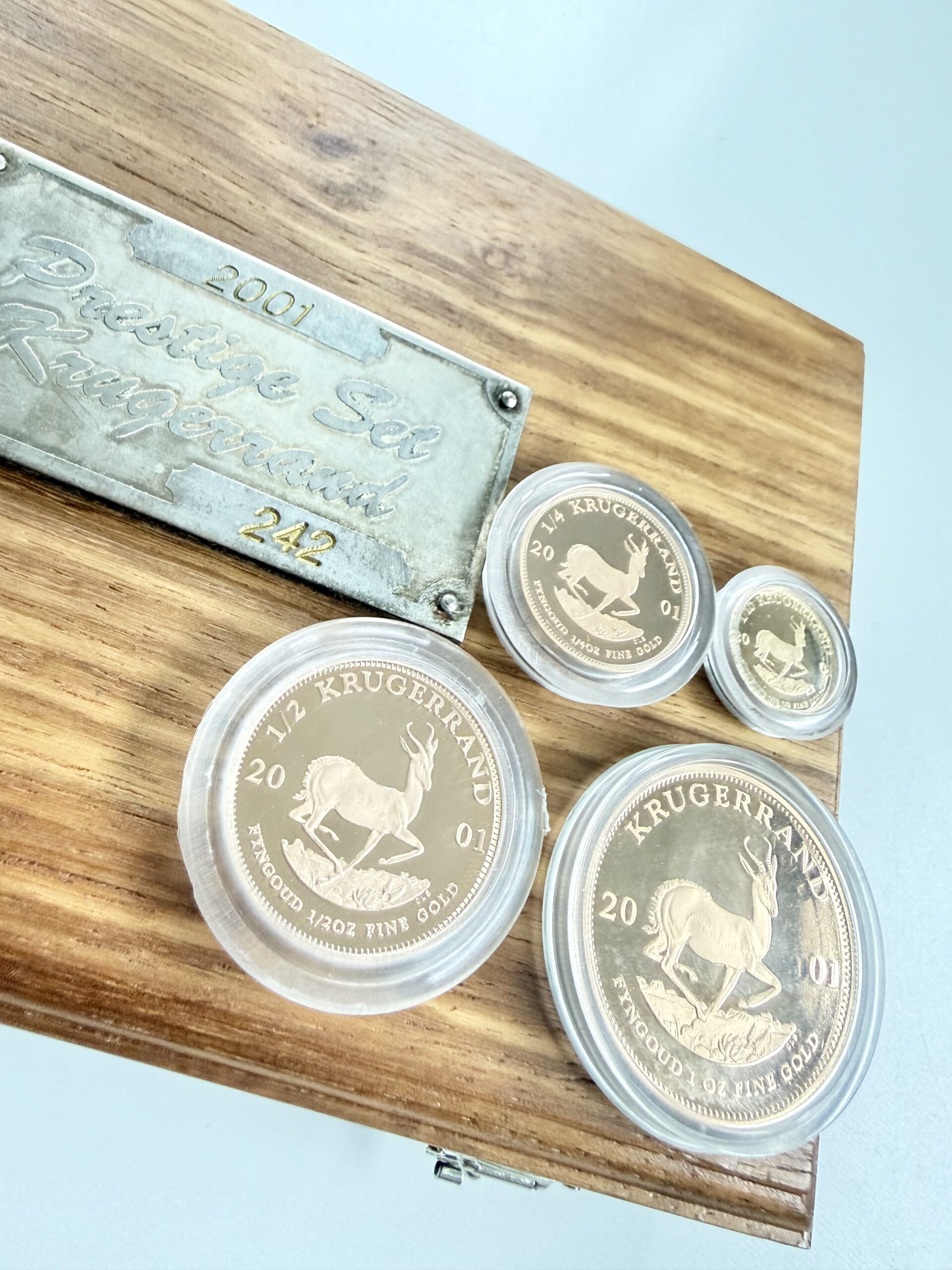south africa-2001-kruegerrand-prestige-set-4-gold-coins-proof_1 South Africa 2001 Krugerrand Prestige Set - 1 oz 1/2 oz 1/4 oz 1/10 oz Gold Proof - in a case