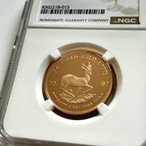 南非2007年克鲁格1/2盎司金质检验,NGC PF69超浮雕。