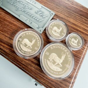 Südafrika 2009 Krügerrand Prestige Set – 1 oz 1/2 oz 1/4 oz 1/10 oz Gold Proof – im Holzetui