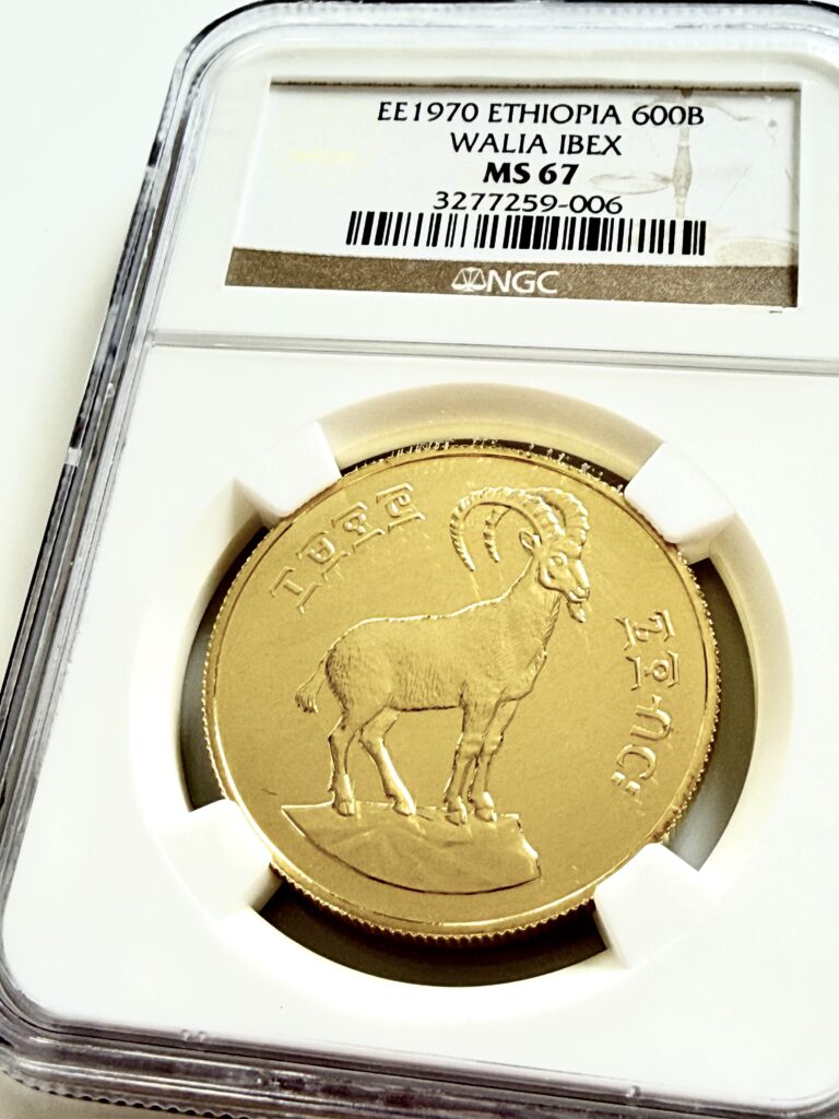 Äthiopien - EE1970 600 Birr Goldmünze - Walia Ibex - NGC MS67 - Cert 3277259-006