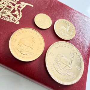 Afrique du Sud - Krugerrand - 1987 - Coffret de 4 pièces en or de qualité Belle Épreuve (1 oz, 1/2 oz, 1/4 oz, 1/10 oz) dans son étui rouge d'origine