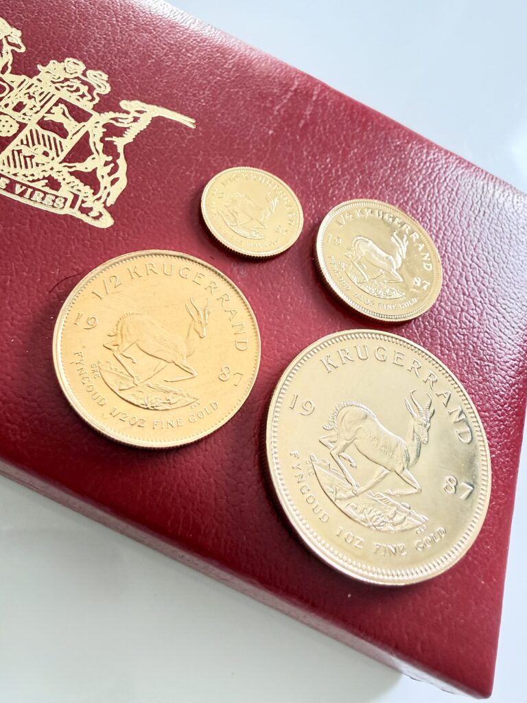 South Africa - Krugerrand - 1987 - Gold Proof Set with 4 coins (1oz, 1/2oz, 1/4oz, 1/10oz) in original red case