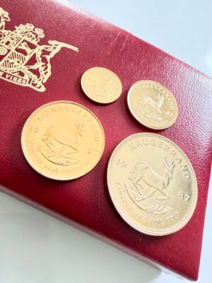 Südafrika - Krügerrand - 1987 - Gold Proof Set mit 4 Münzen (1oz, 1/2oz, 1/4oz, 1/10oz) im roten Originaletui