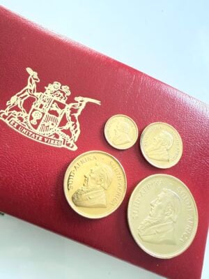kruegerrand-1987-grc-gold-proof-set_2 Südafrika - Krügerrand - 1987 - Gold Proof Set mit 4 Münzen (1oz, 1/2oz, 1/4oz, 1/10oz) im roten Originaletui