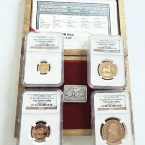 Südafrika - 1997 Krügerrand Anniversary Set - 30 Years - 1 oz 1/2 oz 1/4 oz 1/10 oz Gold Proof - NGC PF69 Ultra Cameo - Cert 2650963-001 2650963-002 2650963-003 2650967-015 - Holzbox mit Zertifikat