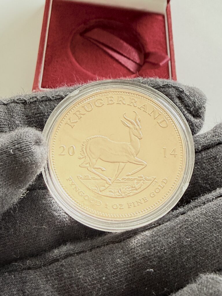 Südafrika - Krügerrand - 2014 - 1oz Gold Proof im Originaletui mit COA - Springbock Motiv
