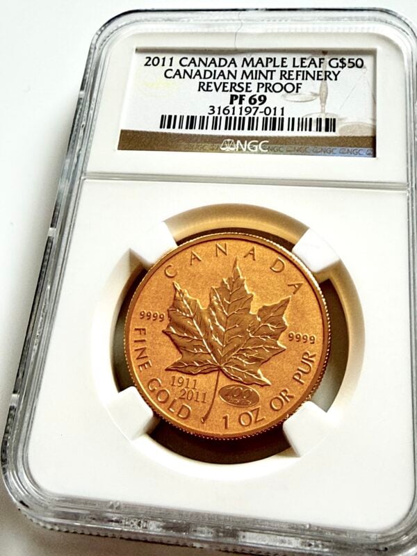 Certified Gold Coin 2011 Canada Maple Leaf G$50 Reverse Proof NGC PF 69 – Wasserthal RareCoin.Store.