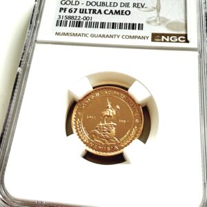 Namibia - 1987 Essai - 100 Rand - Rand Fantasy Coinage - Gold - Doubled Die Reverse - NGC PF67 Ultra Cameo - Cert 3158822-001 - Münze in NGC Slab